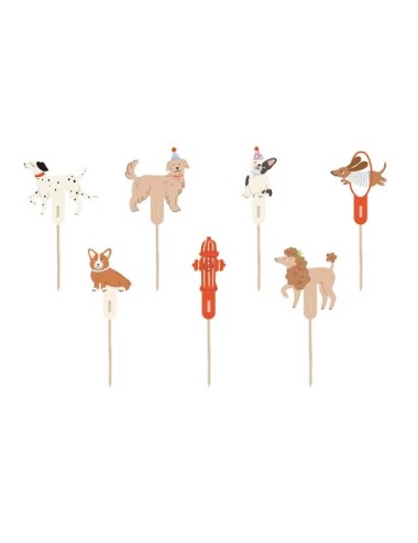 Cake toppers Hond (7 st.)