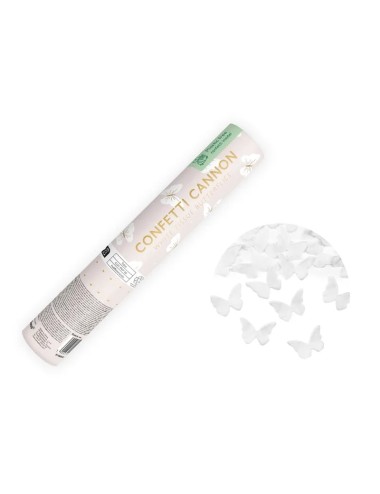 Confettikanon witte vlinders