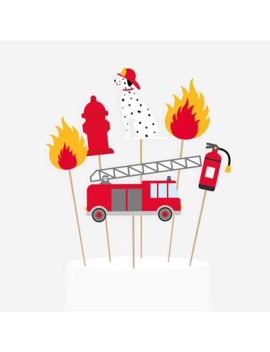 Cake toppers "Brandweer" (6st)