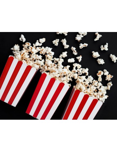 Popcorn beker rood/wit (6st)